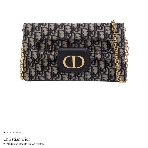 Christian Dior Oblique Double Clutch w/Strap - Picture 2 of 10